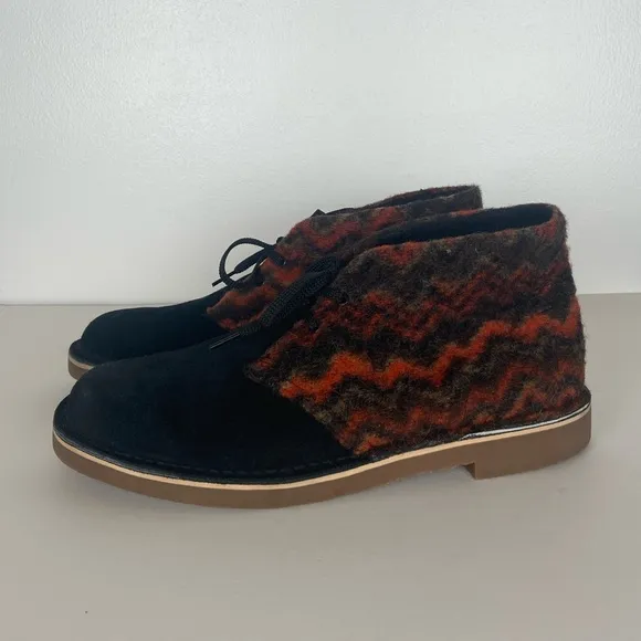 Clarks Men's Bushacre 3 Chukka Boots Size 11 Black Tribal Wool Suede Lace Up