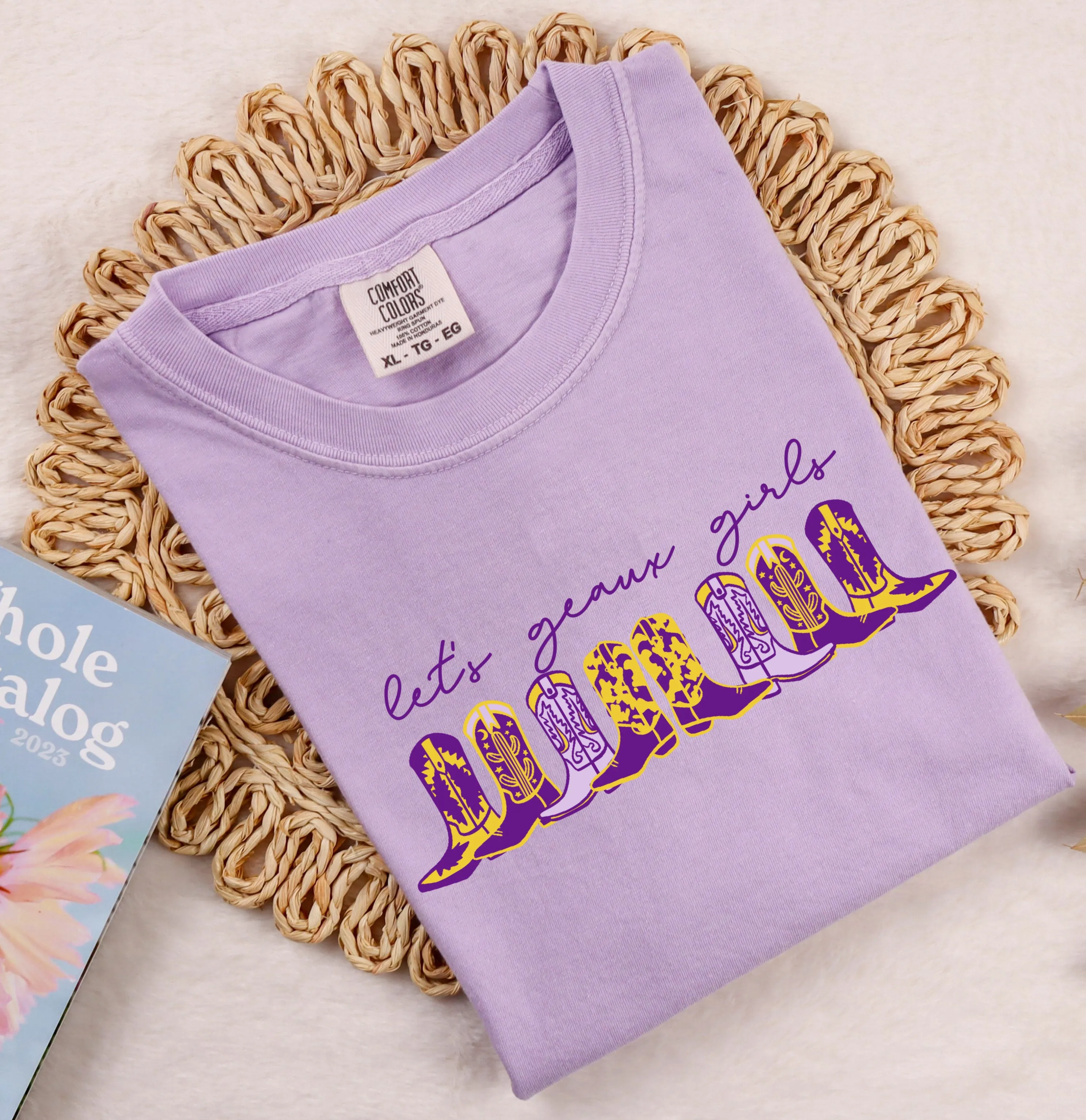 Comfort Colors Let's Geaux Girls Shirt/ Western Geaux Tee