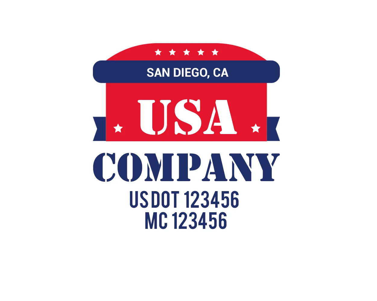 Company American  Truck Door Decal (USDOT), 2 Pack