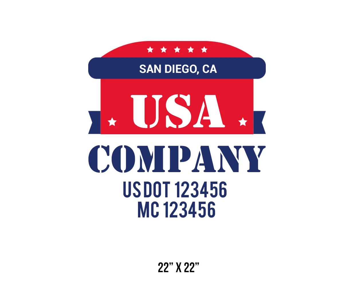 Company American  Truck Door Decal (USDOT), 2 Pack