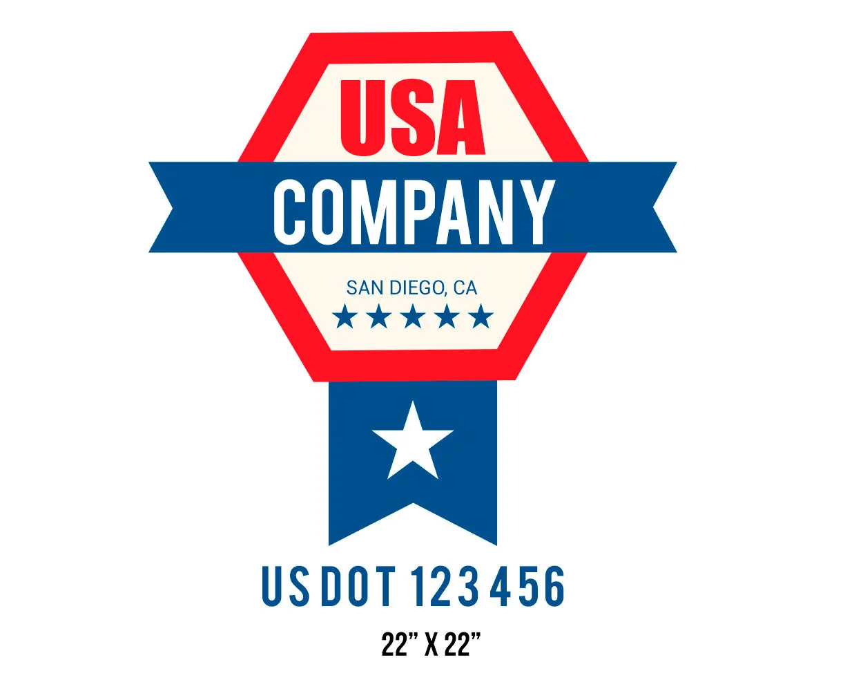 Company American  Truck Door Decal (USDOT), 2 Pack