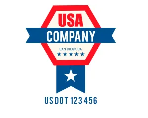 Company American  Truck Door Decal (USDOT), 2 Pack