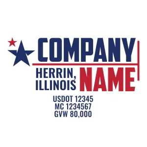 Company Name Truck Door Decal (USDOT), 2 Pack