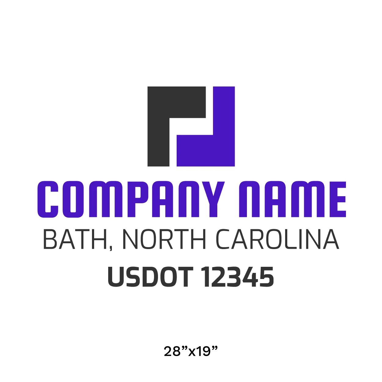 Company Name Truck Door Decal (USDOT), 2 Pack