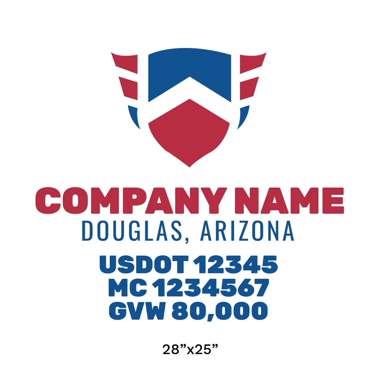 Company Name Truck Door Decal (USDOT), 2 Pack