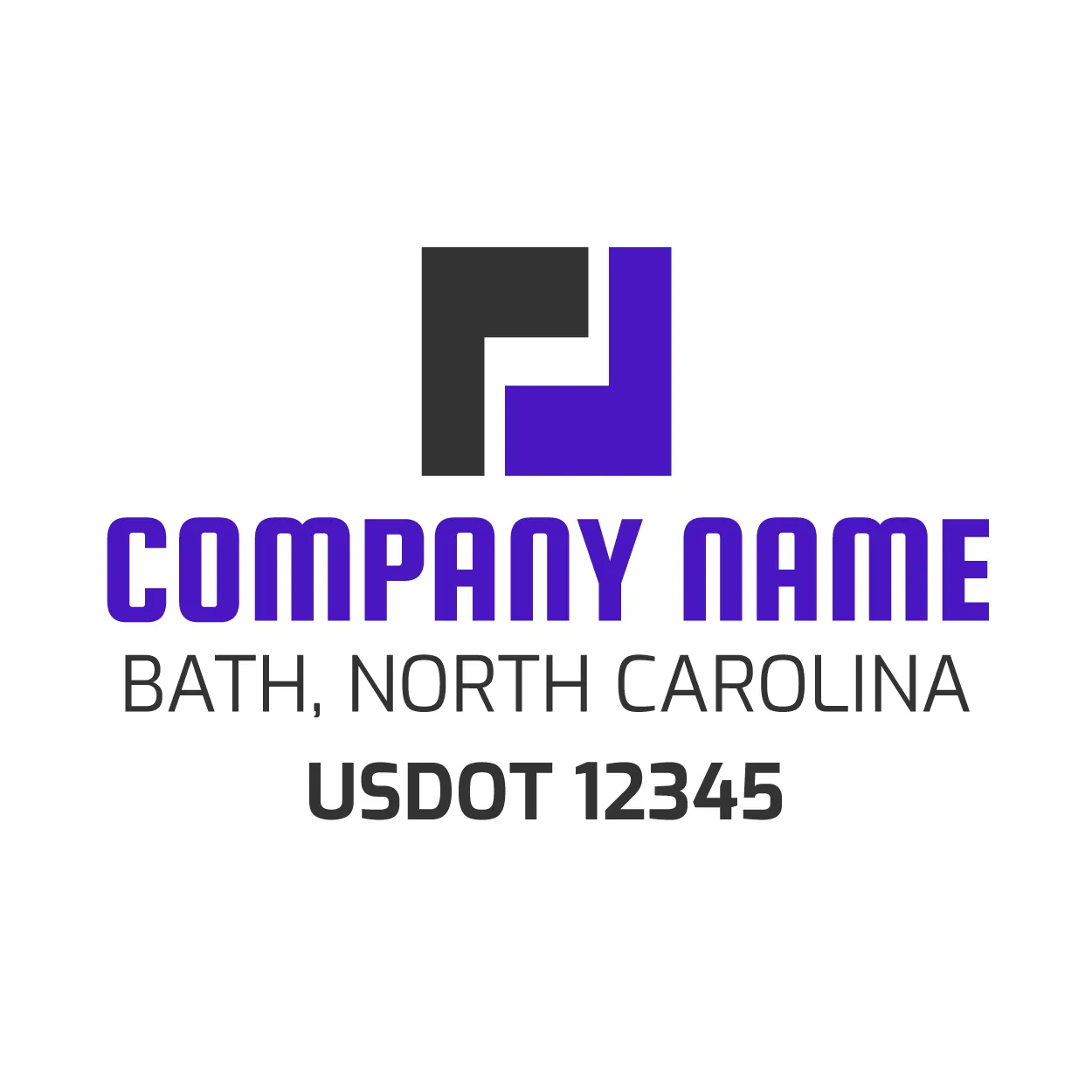 Company Name Truck Door Decal (USDOT), 2 Pack