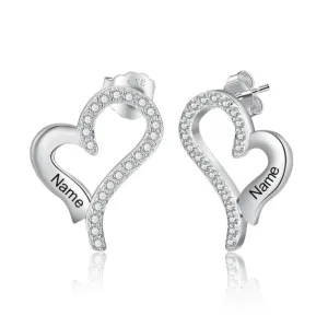 Customized Cubic Zirconia Name Engraved Earrings