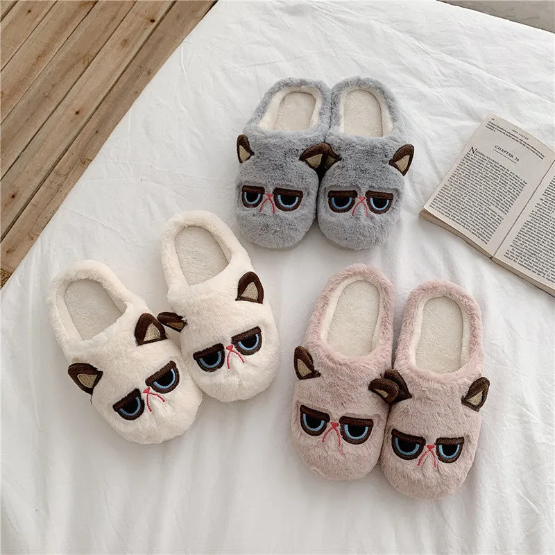 Cute Cartoon Cat Cotton Slippers UB3486