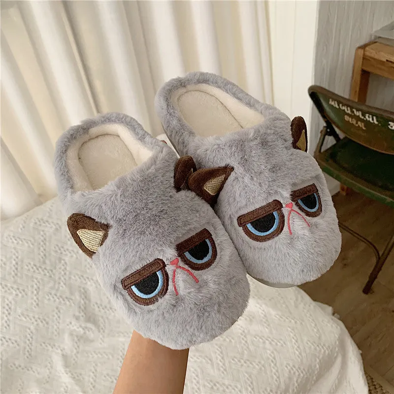 Cute Cartoon Cat Cotton Slippers UB3486