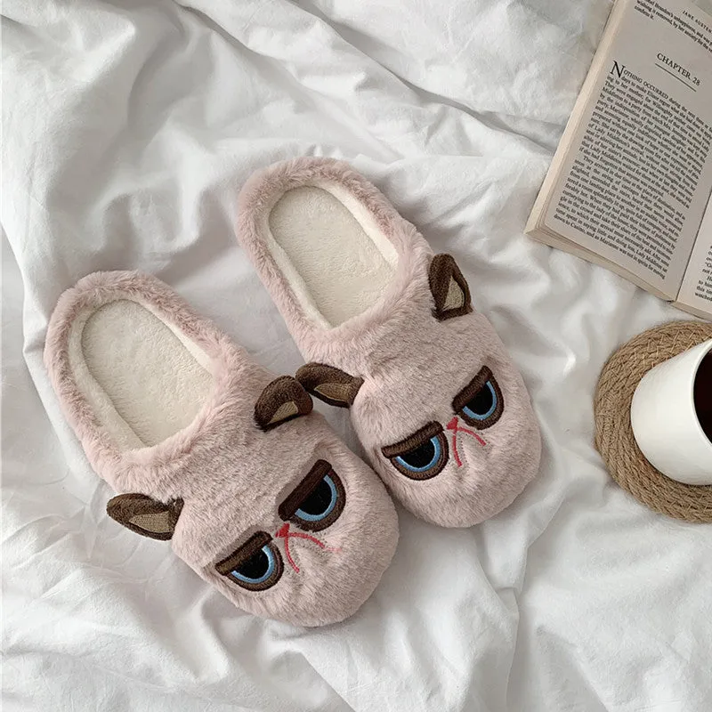Cute Cartoon Cat Cotton Slippers UB3486