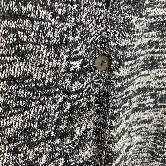 EILEEN FISHER Womens Black White Duster Silk Long Cardigan Heathered Size Medium