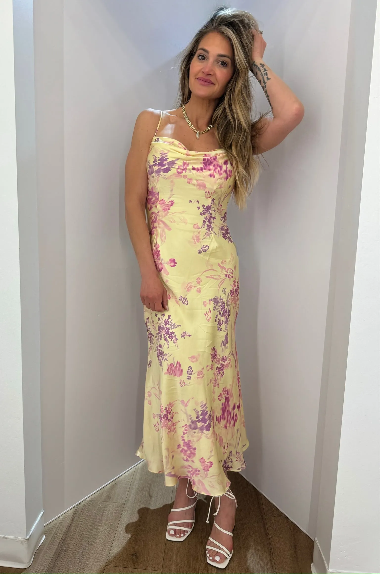 Elyria Satin Midi Dress