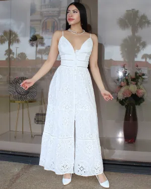 Enjoy Sundays Crochet Maxi Dress White