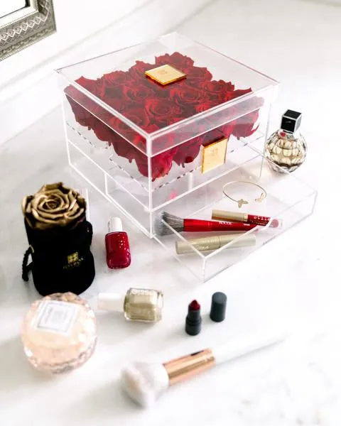 Everlasting Roses- 16 Roses with Drawer (choose color)