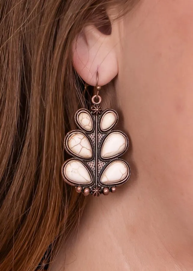 Fashion Feather Style Earrings with White Stones