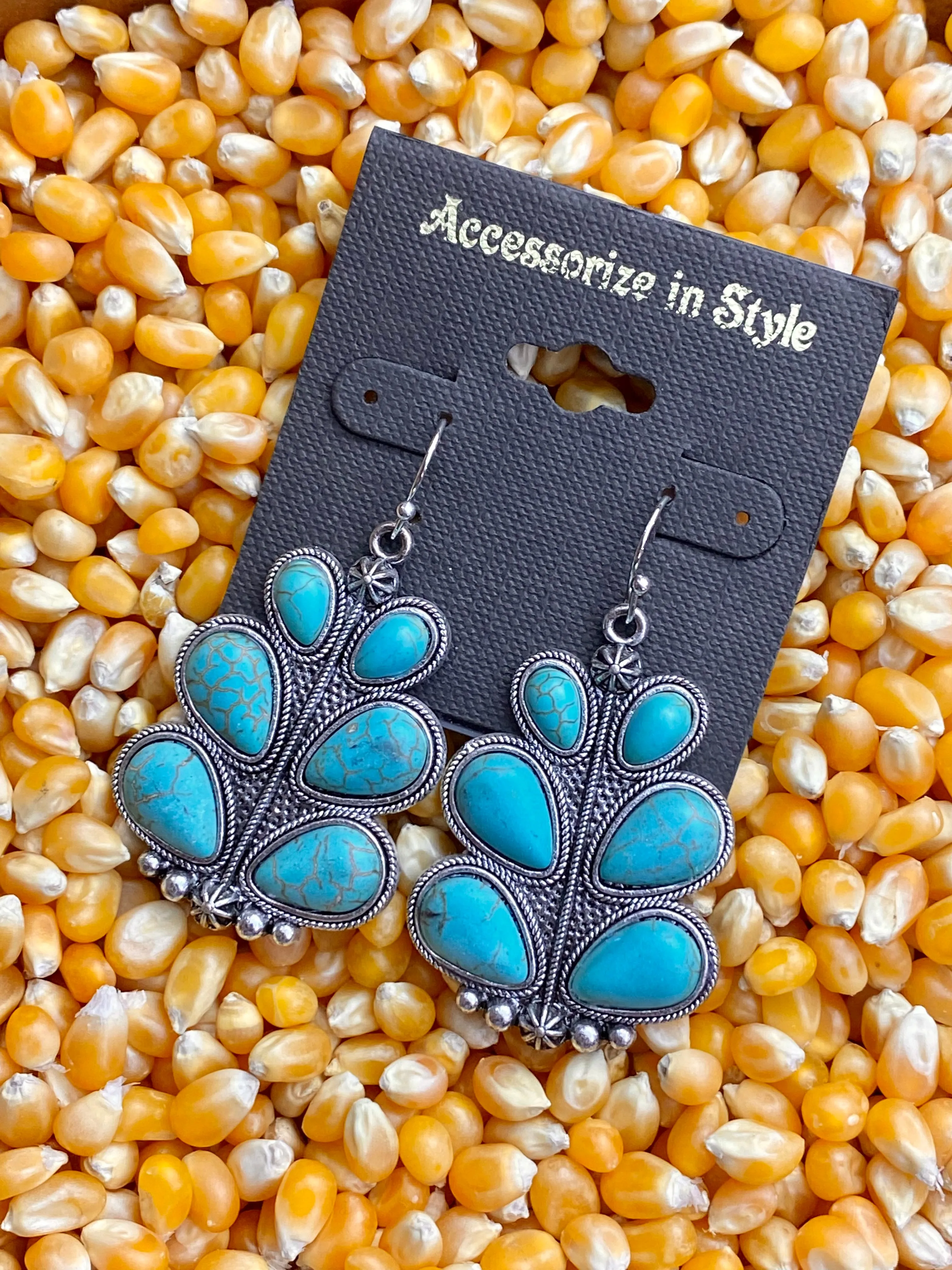 Fashion Feather Style Earrings with White Stones