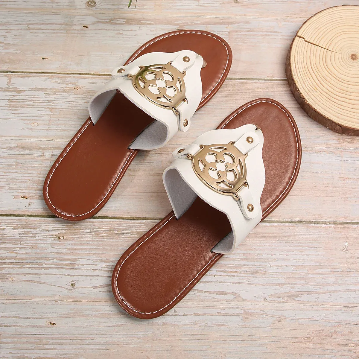 Glimmer Metallic Sandals