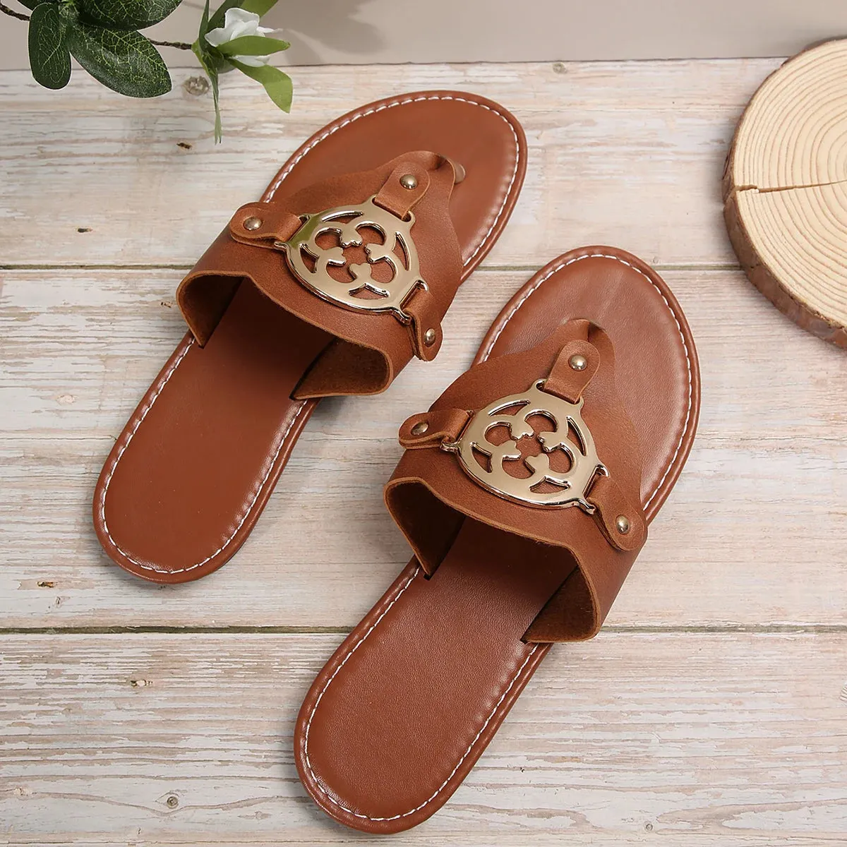 Glimmer Metallic Sandals