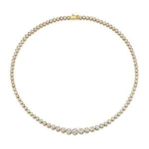 Gold & Diamond Graduated Bezel Eternity Necklace