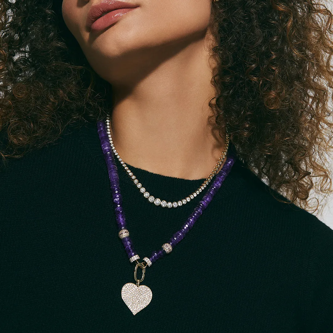 Gold & Diamond Graduated Bezel Eternity Necklace
