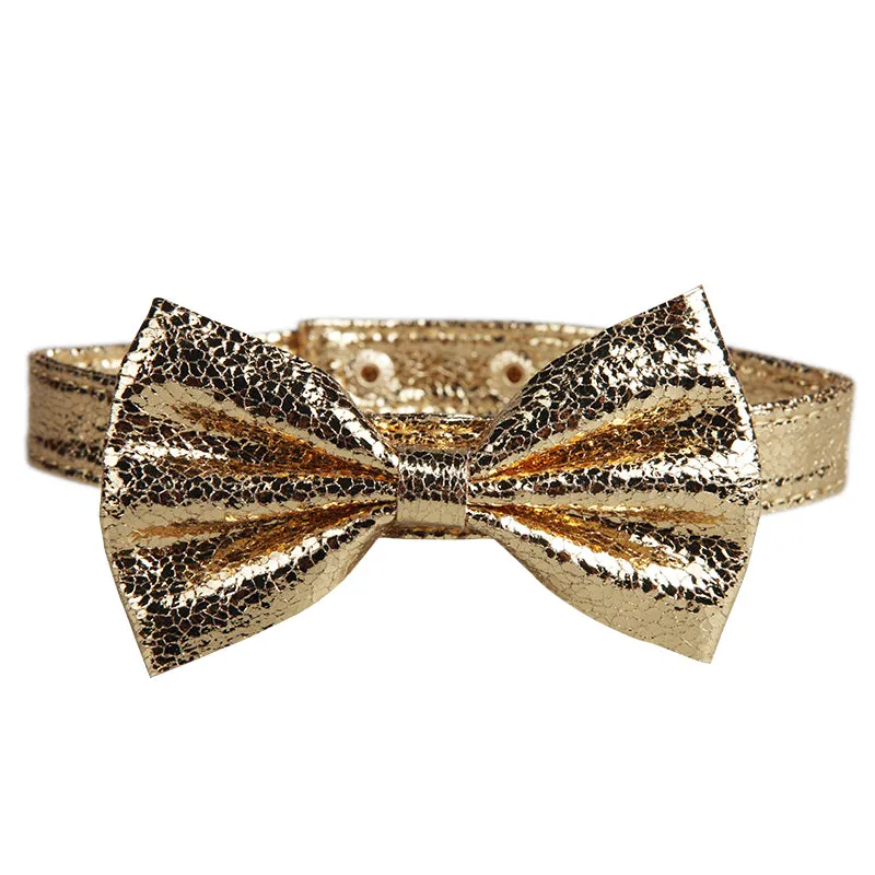 Golden Bowknot Pet Collar-A017