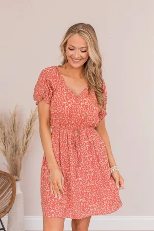 Good To Be Me Floral Mini Dress- Red