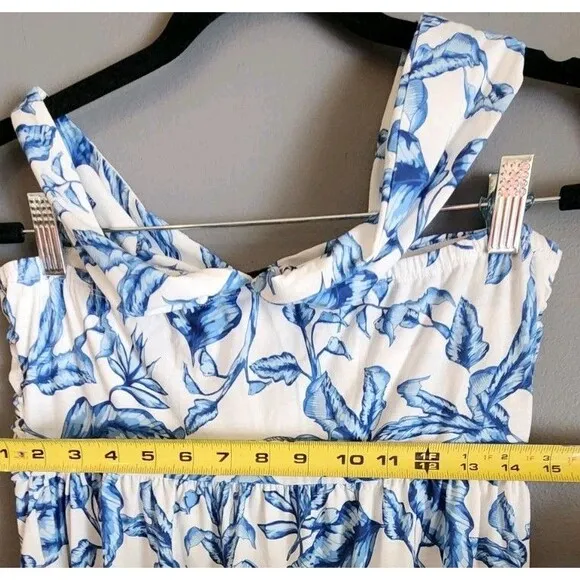 Grace Karin Halter Blue Floral Maxi Dress Women’s Size M Summer Vacation Boho