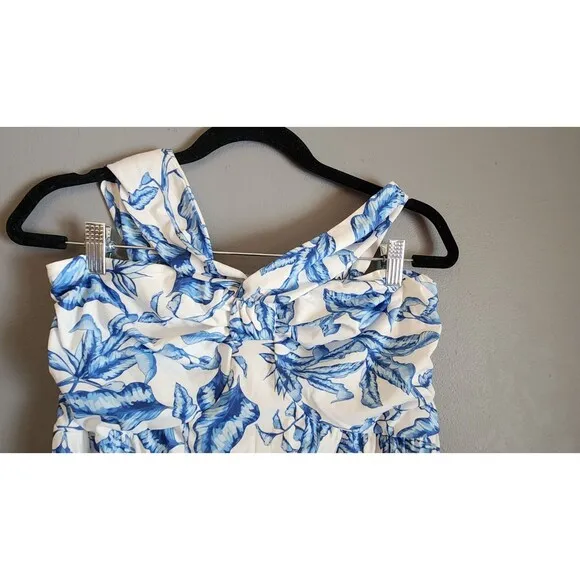 Grace Karin Halter Blue Floral Maxi Dress Women’s Size M Summer Vacation Boho