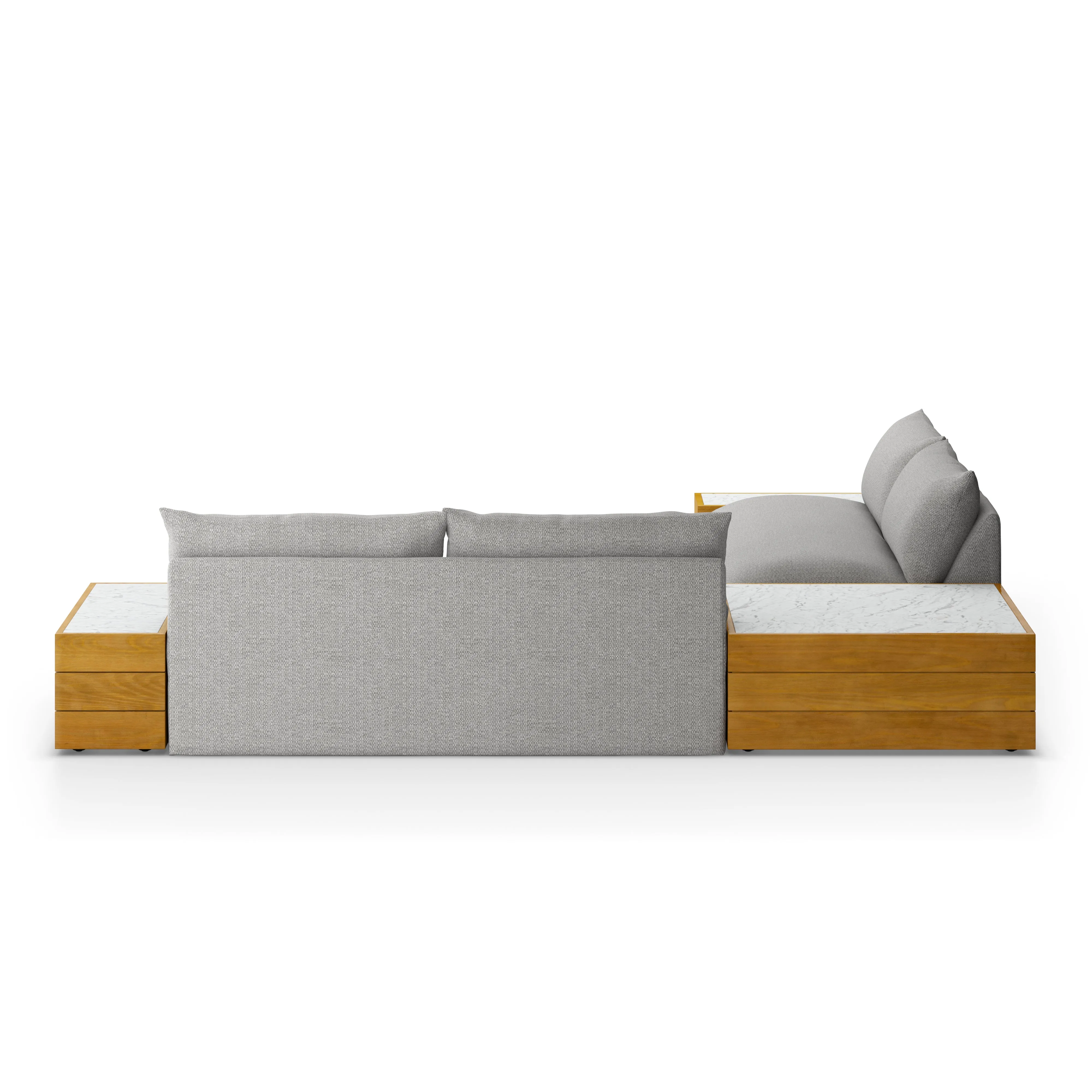 Grant Outdoor 2-Pc Sectional with Coffee & End Tables - Faye Ash