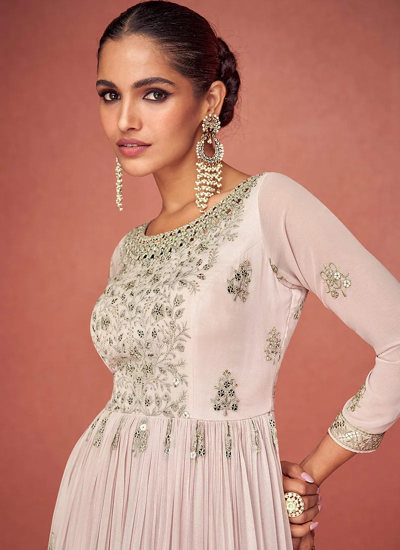 Grey Heavy Embroidered Stylish Sharara Suit