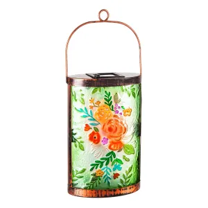 Handpainted Solar Glass Lantern, Floral Essence,2sp7106