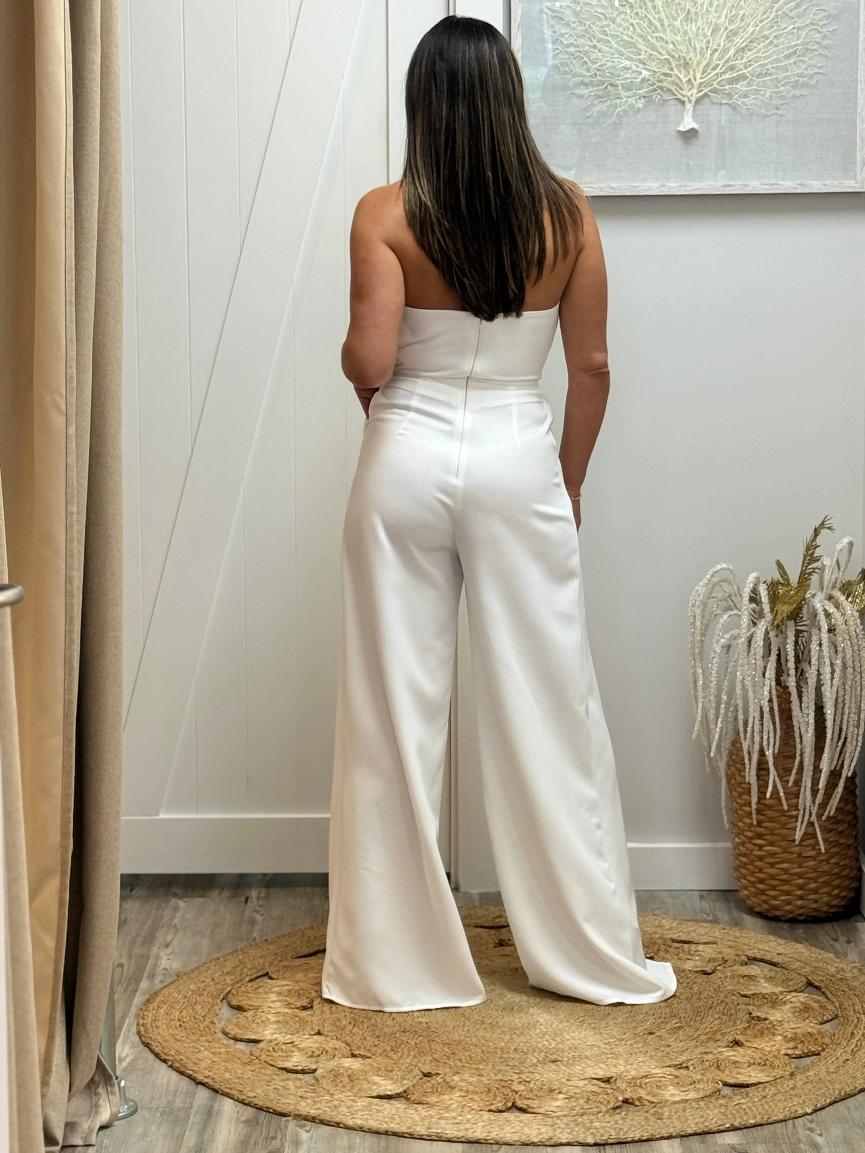 “Hanna" Halter Tie Front Split Jumpsuit
