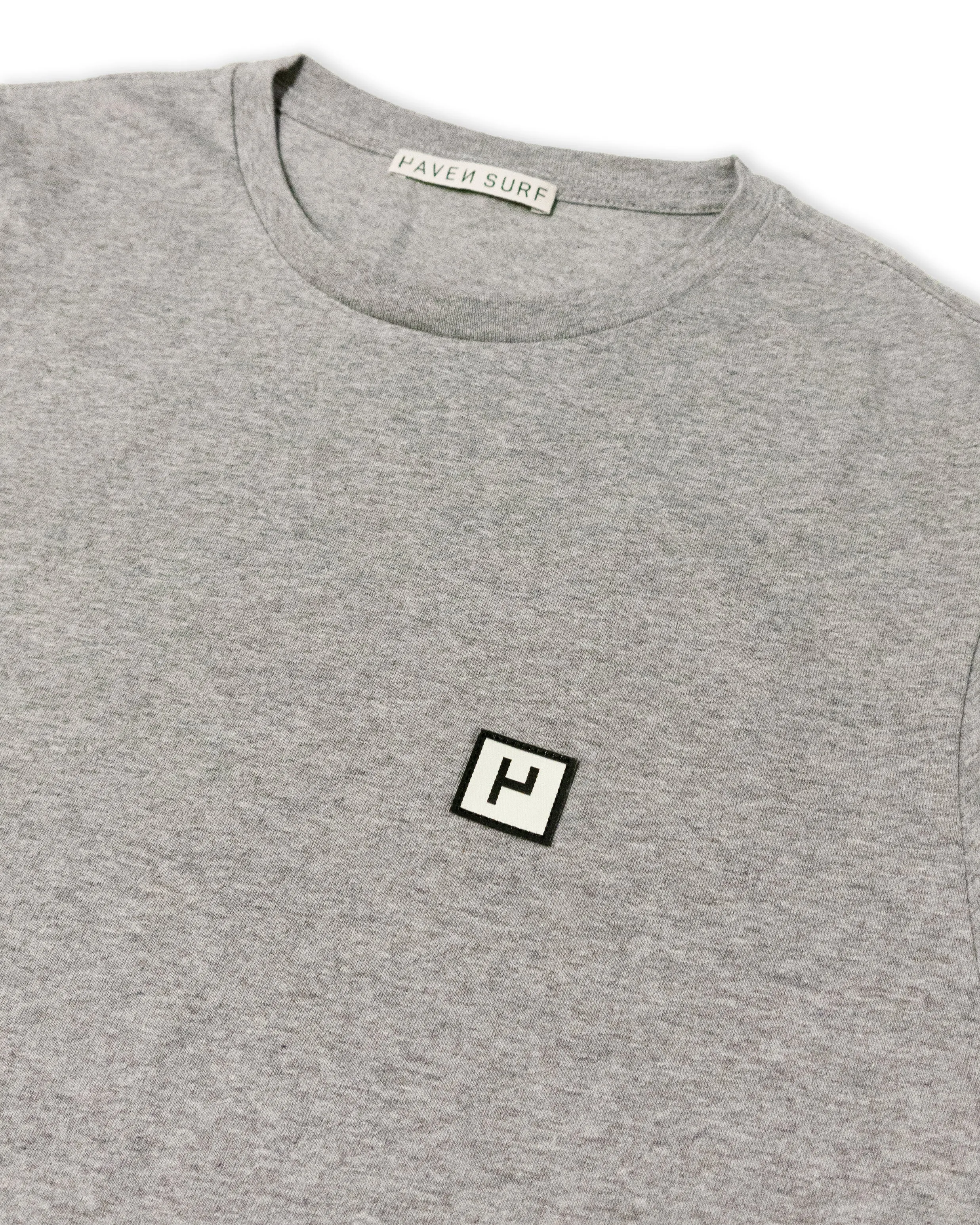 Haven Surf - Base Tee w/ H - logo patch - Heather Grey