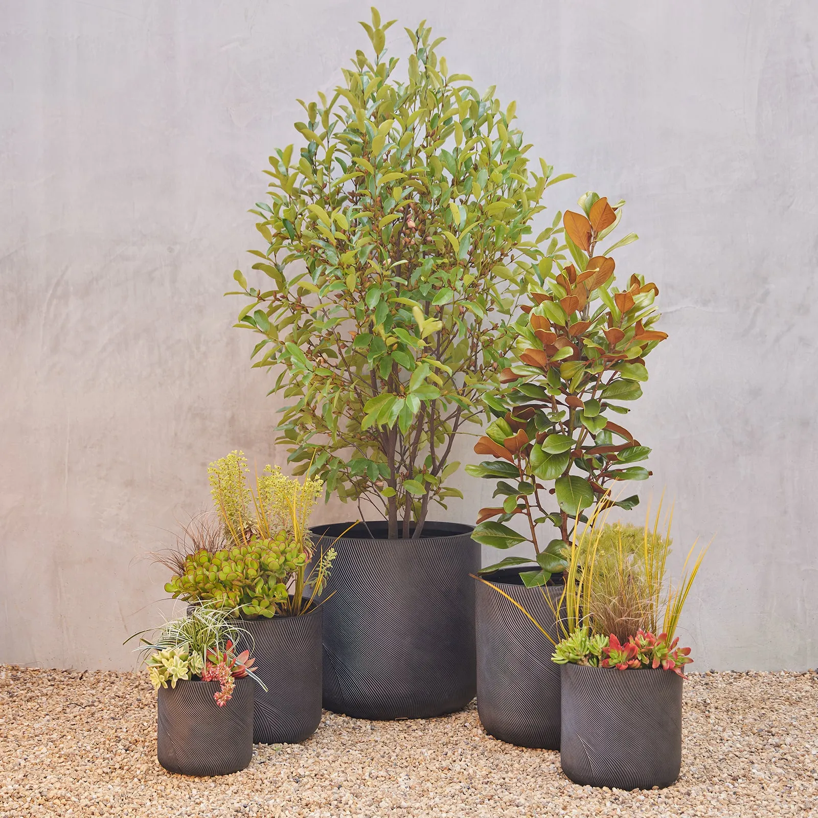 Helix Cylinder Pot Black 240 mm