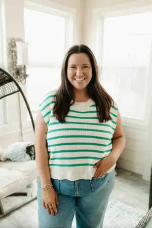 Isabella Stripe Top - Green