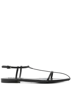 JIL SANDER Women's Leather Flat Sandals with Multi-Way Straps