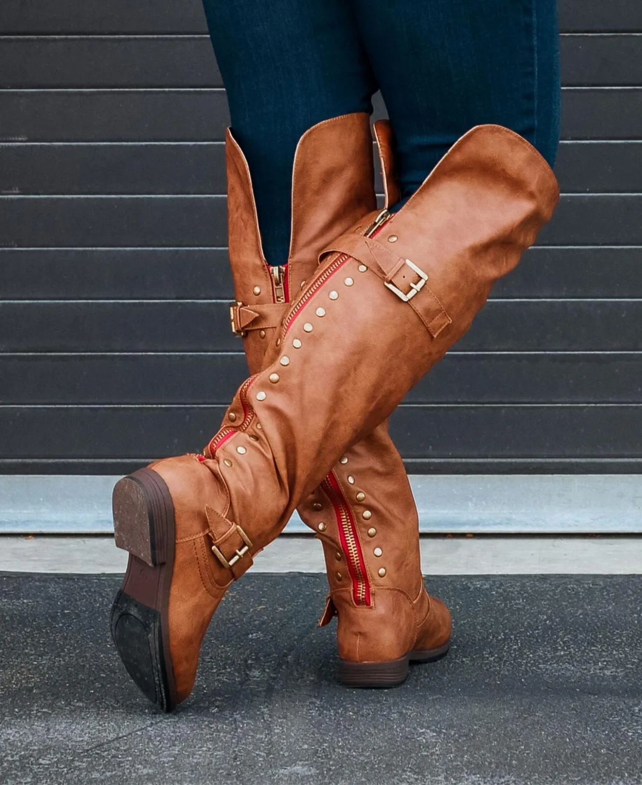Journee Collection Women's Kane Knee High Boots KANE-BRN-110 Brown 11M