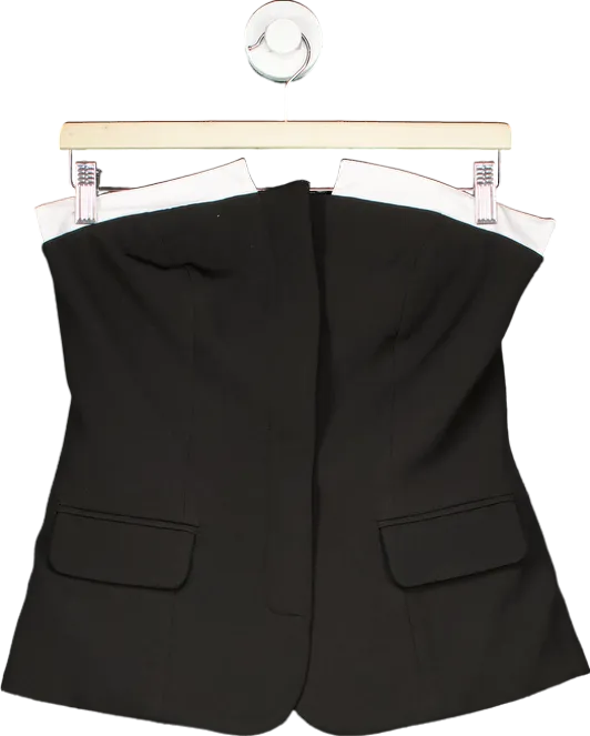 Key Couture Black and White Strapless Top UK M
