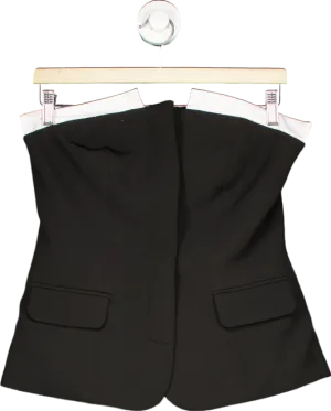 Key Couture Black and White Strapless Top UK M