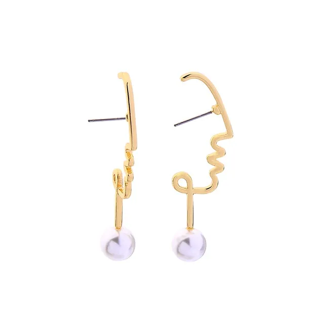 Kiss Me Women Earrings 2019 Korean Fashion Jewelry Gold Color Alloy Face Dangle Earrings Halloween Accessories Brincos