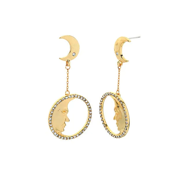 Kiss Me Women Earrings 2019 Korean Fashion Jewelry Gold Color Alloy Face Dangle Earrings Halloween Accessories Brincos