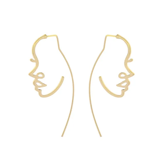 Kiss Me Women Earrings 2019 Korean Fashion Jewelry Gold Color Alloy Face Dangle Earrings Halloween Accessories Brincos