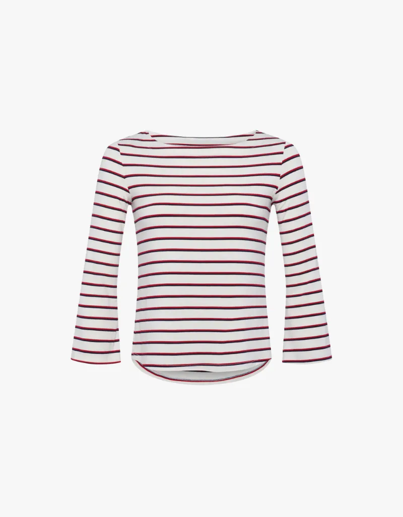 L'agence Lucille Boatneck Top in Red, Navy & White Stripe