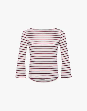L'agence Lucille Boatneck Top in Red, Navy & White Stripe