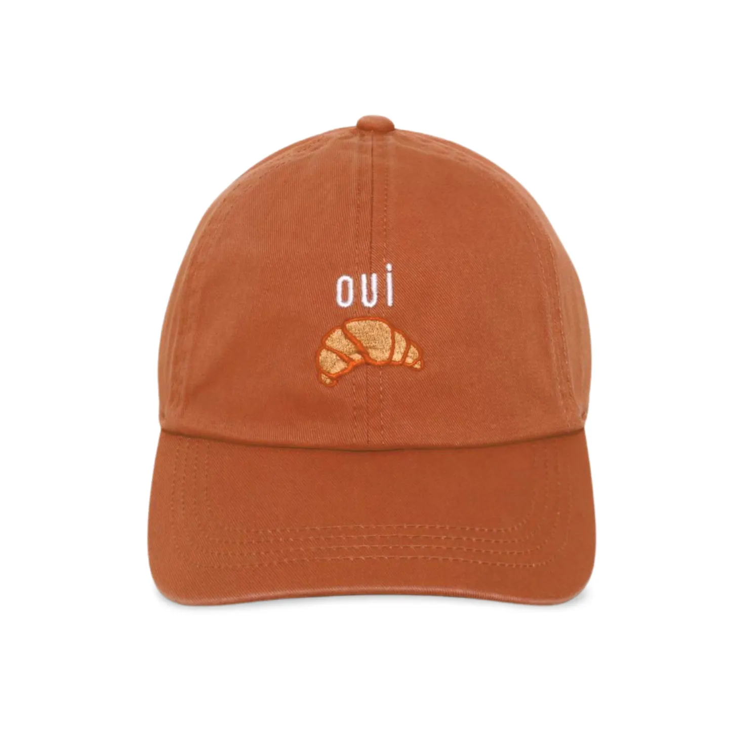 LCAP3636 - OUI CROISSANT EMBROIDERED BASEBALL CAP