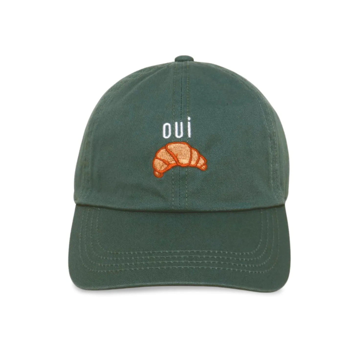 LCAP3636 - OUI CROISSANT EMBROIDERED BASEBALL CAP