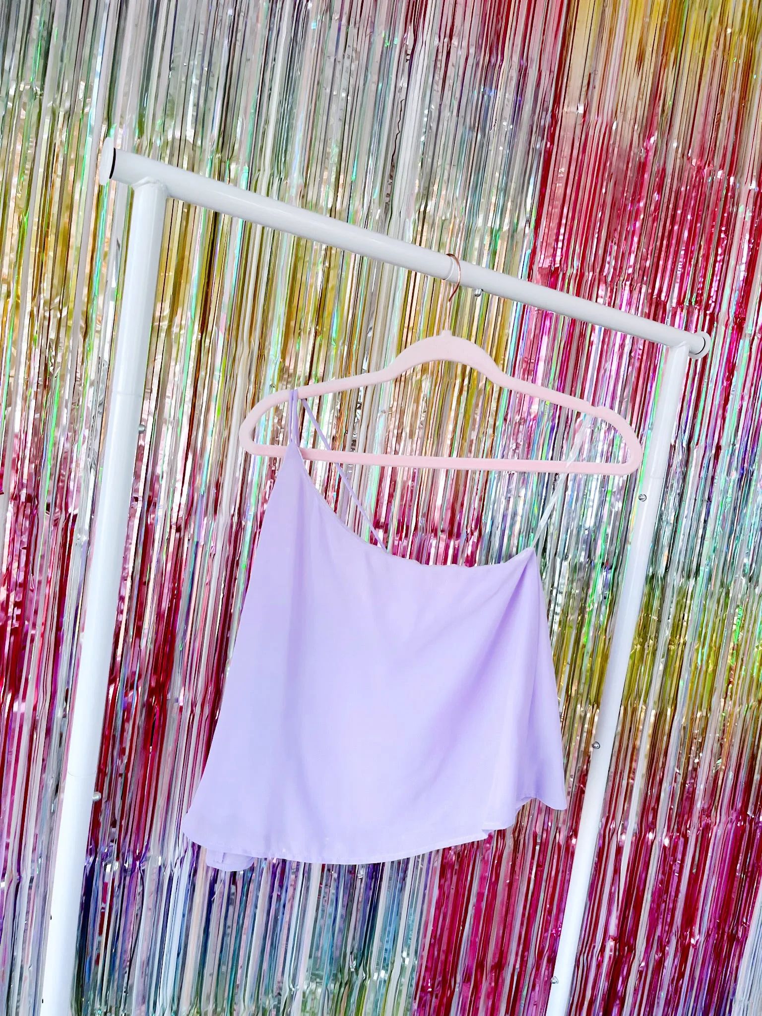 Liliana One-Shoulder Chiffon Top - Lavender