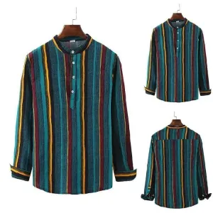 Line Stripe Casual Men Shirt