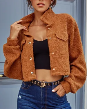 Loose Lapel Casual Short Coat