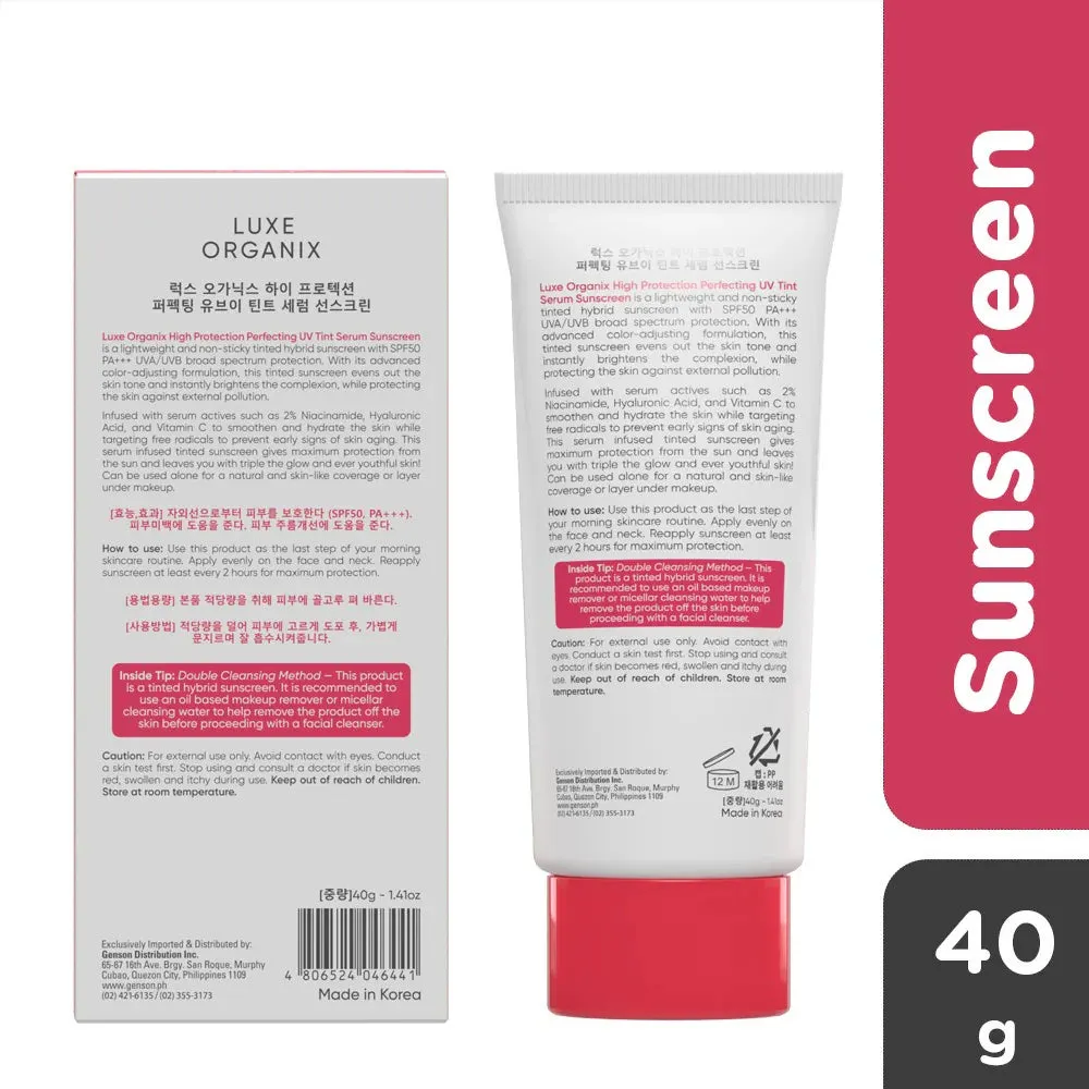 Luxe Organix High Protection Perfecting UV Tint Serum Sunscreen SPF 50 PA     40g